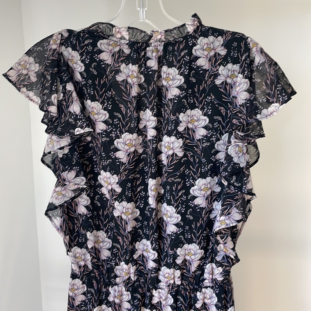 1. STATE XS Bloomsbury Black Floral Ruffle Dress - Picture 8 of 11